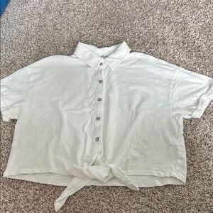 Splendid Ivory Tie-Front Blouse